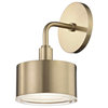 Nora LED Wall Sconce - Aged Brass Finish - Clear Glass