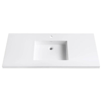 Versastone 49" Solid Surface Vanity Top With Integrated Bowl, Matte Finish