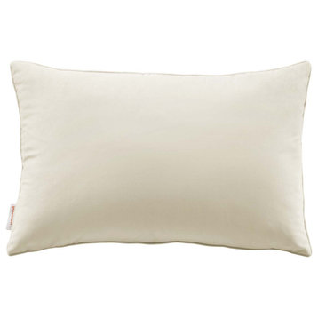Accent Throw Pillow, Velvet, Ivory White, Modern, Living Lounge Hospitality