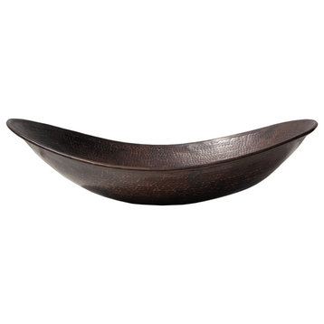 Eden Bath EB_C006AD Copper Canoe Shaped Vessel Sink - Antique Dark Copper