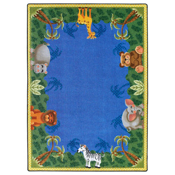 Kid Essentials Rug, Jungle Friends, 5'4"x7'8"