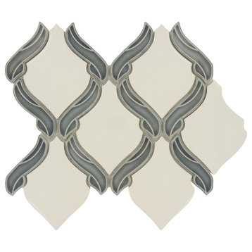 10"x12" Lumiere Decor Glossy Porcelain Tile, Orion Noir Gray