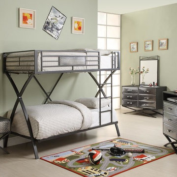 Spaced Out 4 PC Bedroom Set (Bed, Nightstand, Dresser and Mirror)