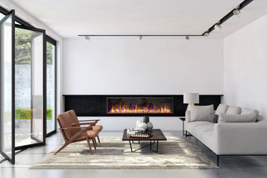 Example of a minimalist living room design in Vancouver