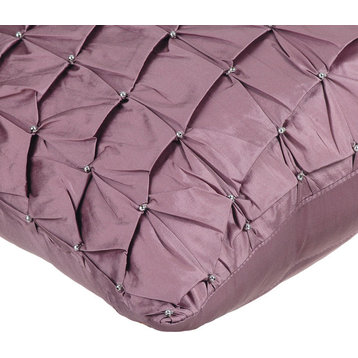 Textured Knotted Pintucks 16"x16" Taffeta Pillows Cover, Lavender Texture