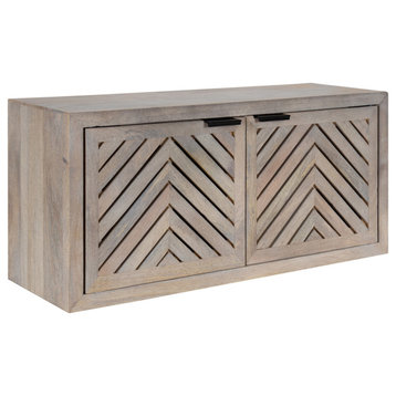 Mezzeta Decorative Wood Wall Cabinet, White 30x10x14