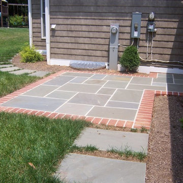 Patio outlined with brick