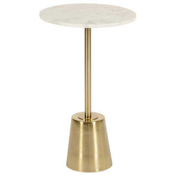 Tira Round Side Table, Gold 14x14x24