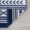 Anubis Contemporary Stripe Aqua Rectangle Indoor/Outdoor Area Rug, 8'x10'