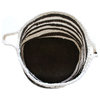 Striped Off-White Jute Decorative Storage Basket with Handles