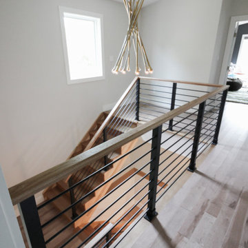 Project #71 | Modern Hickory Staircase with Horizontal Balustrade