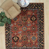 EORC Rust/Navy Hand Knotted Wool Knot Rug, 10'x14'
