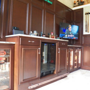 Cincinnati Reds Fan Custom Maple Sports Bar in Liberty Township