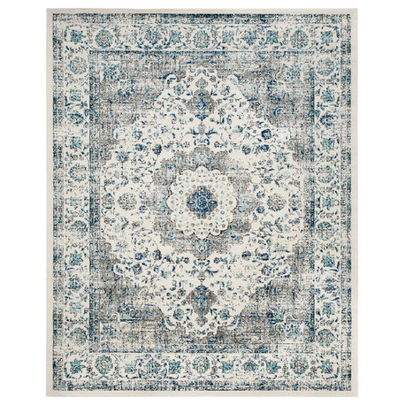 Safavieh Couture Evoke Collection EVK220 Rug, Ivory/Gray, 9'x12'