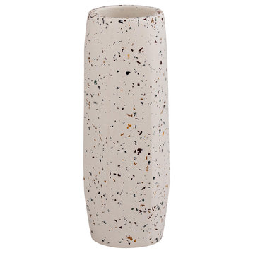 Terrazzo White Vase, Medium Skinny