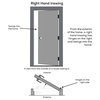 60"x80" 3-Lite Square Frosted RH-Inswing Painted Fiberglass Door, 4-9/16" Frame