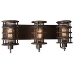 CWI Lighting - Darya 3 Light Wall Sconce With Brown Finish - Love modern farmhouse aesthetics? Then you'll love the Darya 3 Light Wall Sconce. This brown light fixture is designed with three mesh panel shades encased in steel rod cages. Imagine this paired with a steel-framed shower enclosure or a barn-door-style full-length mirror.  Indeed, this light source can provide your master bath or halfway bath with warm and inviting vibe along with a rustic edge.  Feel confident with your purchase and rest assured. This fixture comes with a one year warranty against manufacturers defects to give you peace of mind that your product will be in perfect condition.