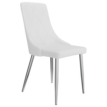 Faux Leather Dining Chair, Set of 2, White