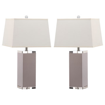 Safavieh Deco Leather Table Lamps, Set of 2, Gray