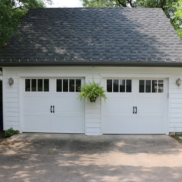 Carriage house overhead garage doors