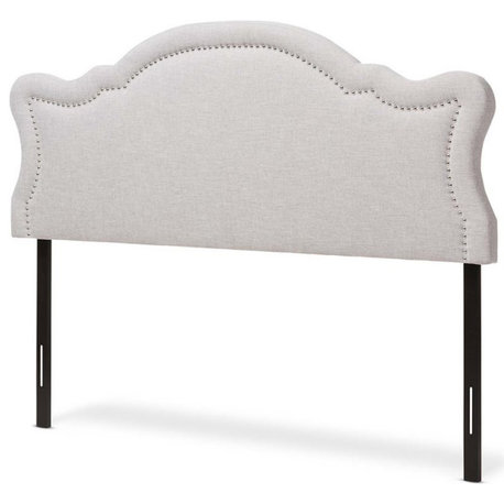 Baxton Studio Avery Fabric Upholstered Queen Headboard in Gray Beige