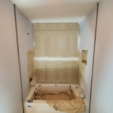 New tub and shower just before tile installation