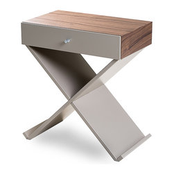 тумба Bonn орех, серая - Nightstands And Bedside Tables