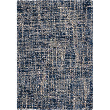 Palmetto Living by Orian Cotton Tail Cross Thatch Navy Area Rug, 7'10"x10'10"