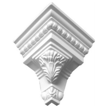 7-1/2" Face, Acanthus Corbel With Egg and Dart Polyurethane Crown Moulding, Outs