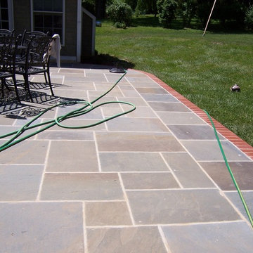 Patio outlined with brick