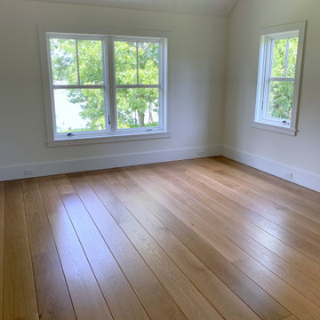 SHELTER ISLAND: 8" WHITE OAK INSTALLED & FINISHED WITH CUSTOM STAIN/ TRAFFIC HD
