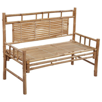Vidaxl Garden Bench With Cushion 47.2" Bamboo