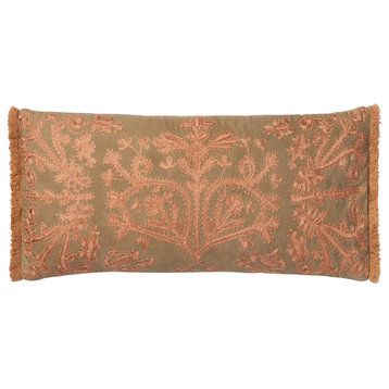 P0522 Pillow, Khaki, Copper, 1'x2'-3" Cover With Poly