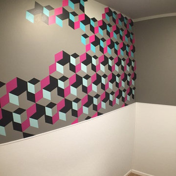 Geometric bathroom remodel