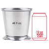 Kentucky Derby Mint Julep Cup Aluminum Silver Cup with Bead Details, H-5.75" Open-6", Pack of 6 Pcs
