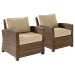 Crosley - Bradenton 2-Piece Outdoor Wicker Seating Set With Sand Cushions - Create the ultimate in outdoor entertaining with Crosley's Bradenton Collection. This elegantly designed all-weather wicker conversational set is the perfect addition to your environment. The finely crafted deep seating collection features intricately woven wicker over durable steel frames, and UV/Fade resistant cushions providing comfort, style and durability.
