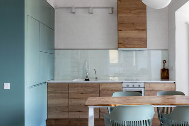 Photo of a medium sized scandi kitchen in Moscow.