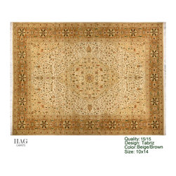 H.A.G. Hand Knotted Carpet 15/15 Quality Beige/Brown - Floor Rugs