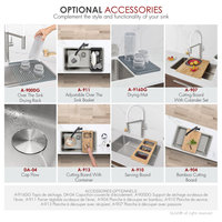 STYLISH 27 inch Single Bowl Undermount and Drop-in Stainless Steel Kitchen Sink