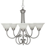 HomePlace - HomePlace 3226MN-220 Hometown - Five Light Chandelier - Warranty: 1 Year Room Recommendation: DHometown Five Light  Bronze Faux White Al *UL Approved: YES Energy Star Qualified: n/a ADA Certified: n/a  *Number of Lights: 5-*Wattage:100w Incandescent bulb(s) *Bulb Included:No *Bulb Type:E26 Medium Base *Finish Type:Bronze