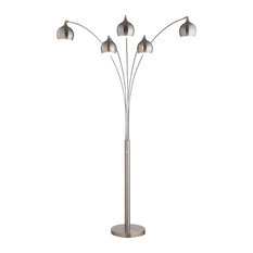Artiva AMORE LED Arch Floor Lamp With Dimmer, Brushed Steel