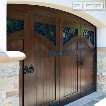 Newport Coast CA French Mediterranean Style Garage Door With Decorative Hardware