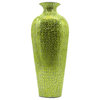 DecorShore Vedic Mosaic Vase Sparkling Metal Decorative Tall Floor Vase, Kale Green