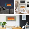 31" Electric Fireplace Wall-Mounted With Backlight, Crystals, Adjustable Heat