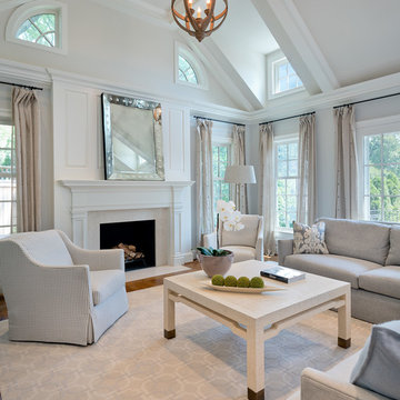 Maryland: Pleasing Greige Family Room and Kitchen