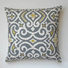 Gray And Citrine Ikat Decorative Pillow Cover