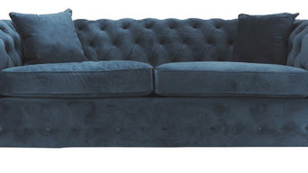 Westin Velvet 3-Seater Sofa, Midnight Blue
