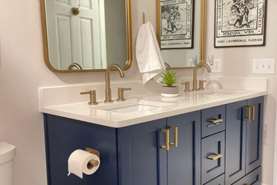 This is an example of a small transitional bathroom in St Louis.