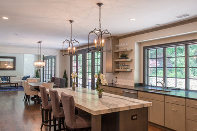 Example of a transitional kitchen design in Philadelphia