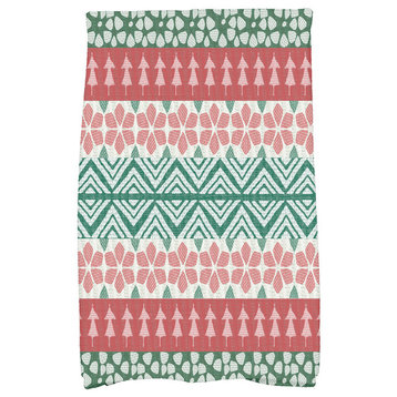 FairIsle, Geometric Print Kitchen Towel, Red, 18 x 30"